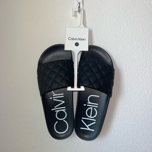 Black Calvin Klein Slides Size 8